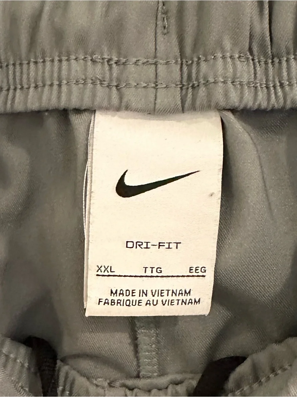 Nike Grey Dri-FIT Training Pants with Black Swoosh XXL